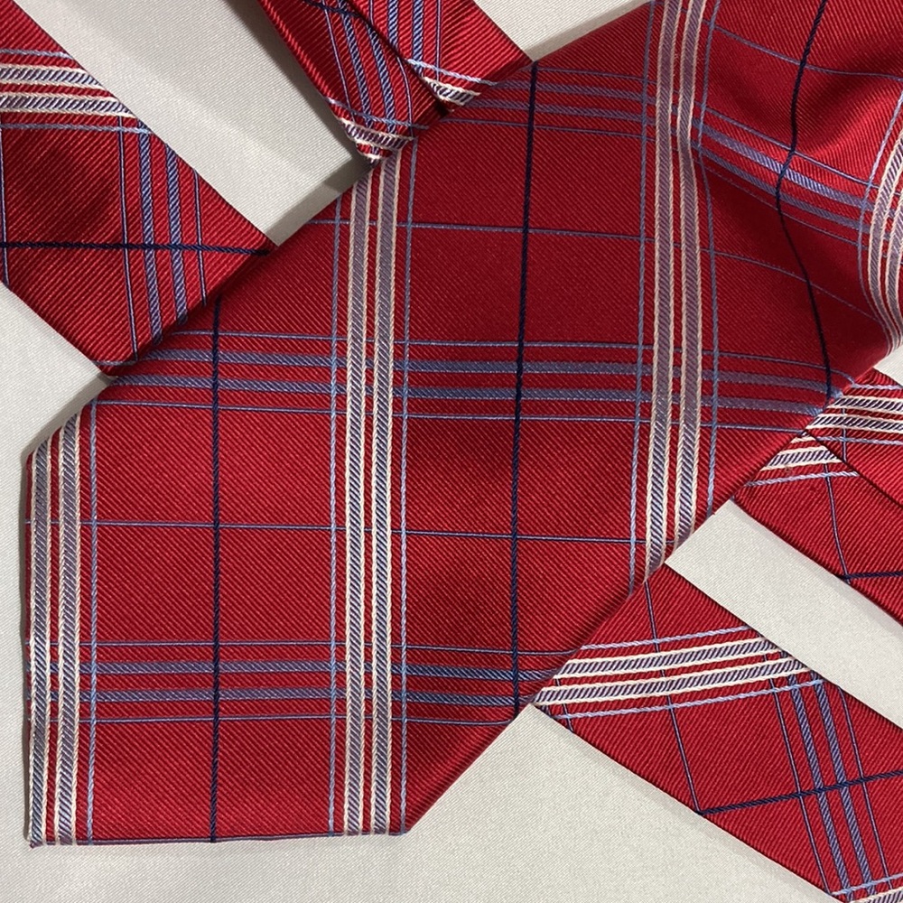Nautica Mens Neck Ties Silk Burgundy Sky Blue Stripe 57 1/2”
